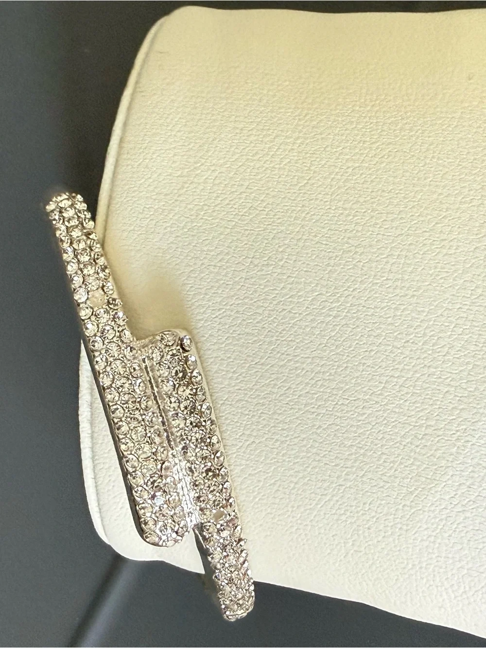Sparkling Silver Crystal Cuff Bracelet - Women's Jewelry